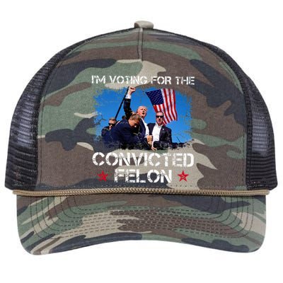 IM Voting Convicted Felon 2024 Trump 2024 Convicted Felon Retro Rope Trucker Hat Cap