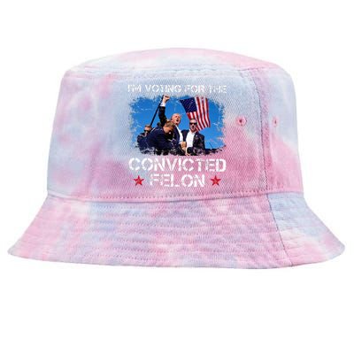 IM Voting Convicted Felon 2024 Trump 2024 Convicted Felon Tie-Dyed Bucket Hat