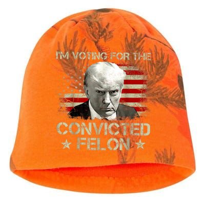 IM Voting Convicted Felon 2024 Trump 2024 Convicted Felon Kati - Camo Knit Beanie