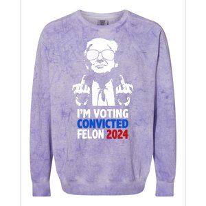 IM Voting Convicted Felon 2024 Donald Trump Colorblast Crewneck Sweatshirt