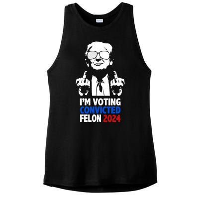 IM Voting Convicted Felon 2024 Donald Trump Ladies PosiCharge Tri-Blend Wicking Tank