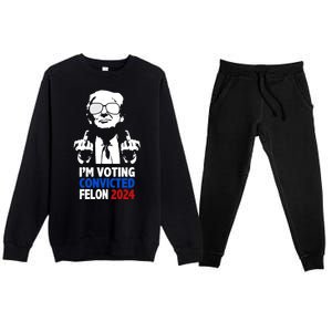 IM Voting Convicted Felon 2024 Donald Trump Premium Crewneck Sweatsuit Set