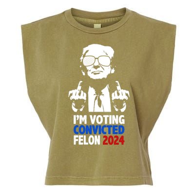 IM Voting Convicted Felon 2024 Donald Trump Garment-Dyed Women's Muscle Tee