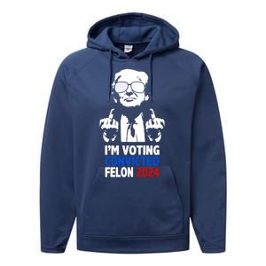 IM Voting Convicted Felon 2024 Donald Trump Performance Fleece Hoodie