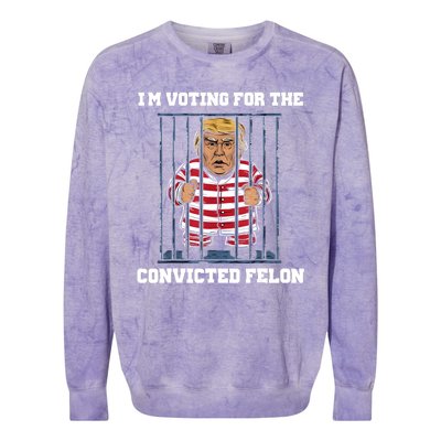 IM Voting Convicted Felon Trump 2024 Colorblast Crewneck Sweatshirt