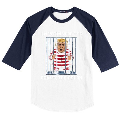 IM Voting Convicted Felon Trump 2024 Baseball Sleeve Shirt