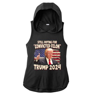 IM Voting Convicted Felon 2024 Trump 2024 Convicted Felon Ladies PosiCharge Tri-Blend Wicking Draft Hoodie Tank