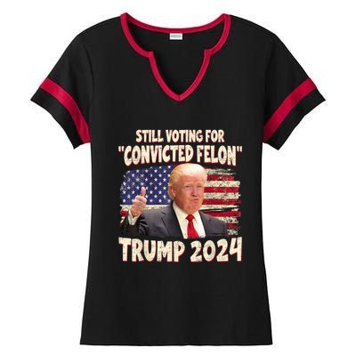 IM Voting Convicted Felon 2024 Trump 2024 Convicted Felon Ladies Halftime Notch Neck Tee