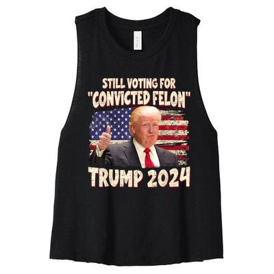 IM Voting Convicted Felon 2024 Trump 2024 Convicted Felon Women's Racerback Cropped Tank