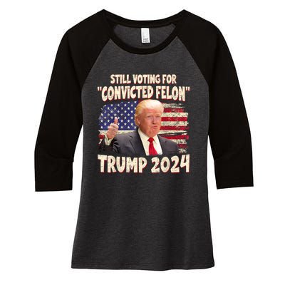 IM Voting Convicted Felon 2024 Trump 2024 Convicted Felon Women's Tri-Blend 3/4-Sleeve Raglan Shirt