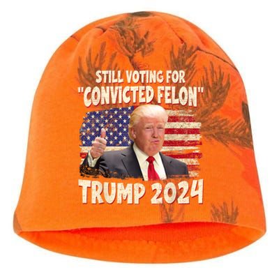 IM Voting Convicted Felon 2024 Trump 2024 Convicted Felon Kati - Camo Knit Beanie