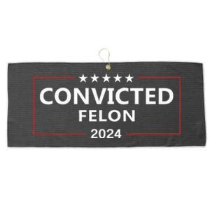 I Voted Convicted Felon 2024 Pro Trump Election Campaign Large Microfiber Waffle Golf Towel