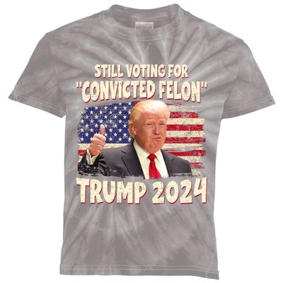 IM Voting Convicted Felon 2024 Trump 2024 Convicted Felon Kids Tie-Dye T-Shirt