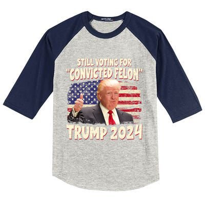 IM Voting Convicted Felon 2024 Trump 2024 Convicted Felon Kids Colorblock Raglan Jersey