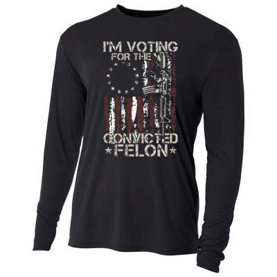 IM Voting Convicted Felon 2024 American Flag On Back Cooling Performance Long Sleeve Crew