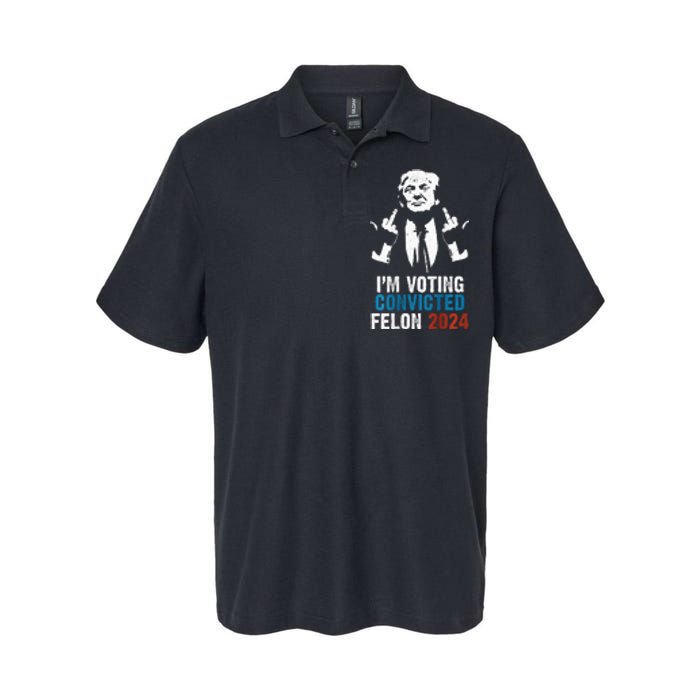 IM Voting Convicted Felon 2024 Trump Funny Quote Softstyle Adult Sport Polo