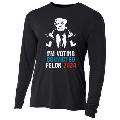 IM Voting Convicted Felon 2024 Trump Funny Quote Cooling Performance Long Sleeve Crew