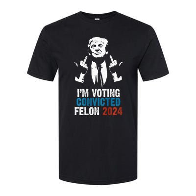 IM Voting Convicted Felon 2024 Trump Funny Quote Softstyle CVC T-Shirt