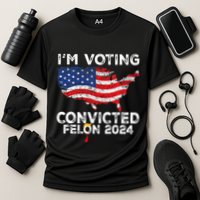 IM Voting Convicted Felon 2024 Funny Pro Trump Us Map Performance Shirt