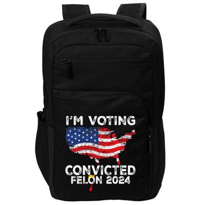 IM Voting Convicted Felon 2024 Funny Pro Trump Us Map Impact Tech Backpack