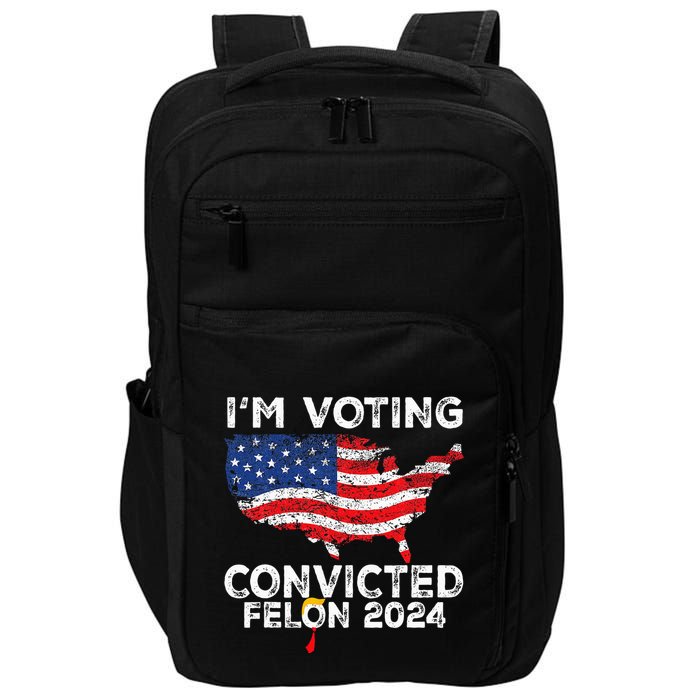 IM Voting Convicted Felon 2024 Funny Pro Trump Us Map Impact Tech Backpack