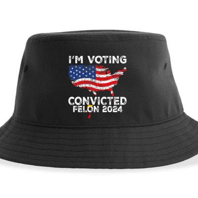 IM Voting Convicted Felon 2024 Funny Pro Trump Us Map Sustainable Bucket Hat