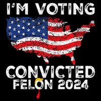IM Voting Convicted Felon 2024 Funny Pro Trump Us Map Drawstring Bag