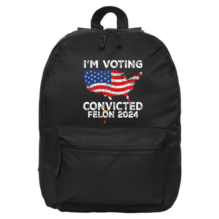 IM Voting Convicted Felon 2024 Funny Pro Trump Us Map 16 in Basic Backpack