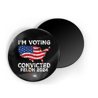 IM Voting Convicted Felon 2024 Funny Pro Trump Us Map Magnet