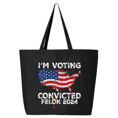 IM Voting Convicted Felon 2024 Funny Pro Trump Us Map 25L Jumbo Tote