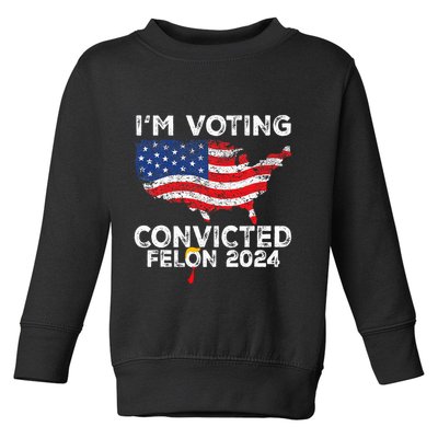 IM Voting Convicted Felon 2024 Funny Pro Trump Us Map Toddler Sweatshirt