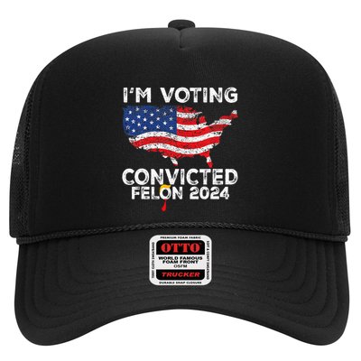 IM Voting Convicted Felon 2024 Funny Pro Trump Us Map Trucker Hat