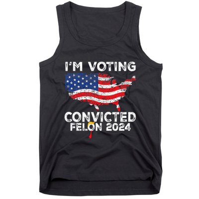 IM Voting Convicted Felon 2024 Funny Pro Trump Us Map Tank Top