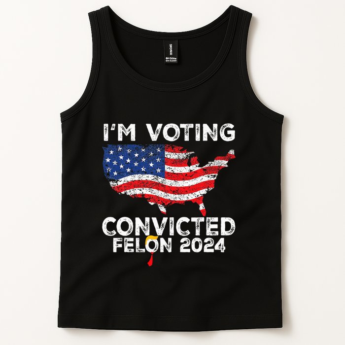 IM Voting Convicted Felon 2024 Funny Pro Trump Us Map Tank Top