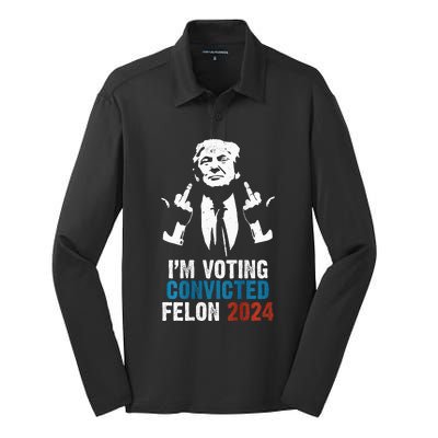 IM Voting Convicted Felon 2024 Trump Silk Touch Performance Long Sleeve Polo