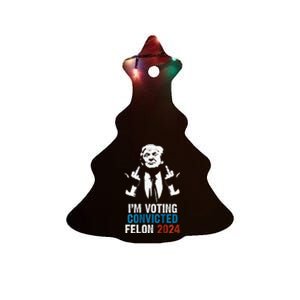 IM Voting Convicted Felon 2024 Trump Ceramic Tree Ornament