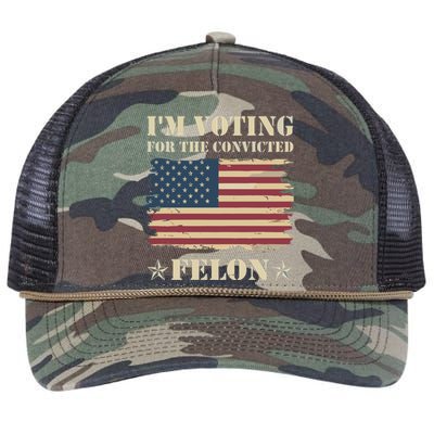 IM Voting Convicted Felon 2024 Retro Rope Trucker Hat Cap