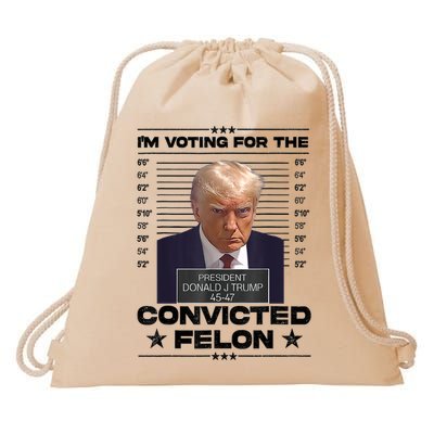 IM Voting Convicted Felon 2024 Trump Drawstring Bag