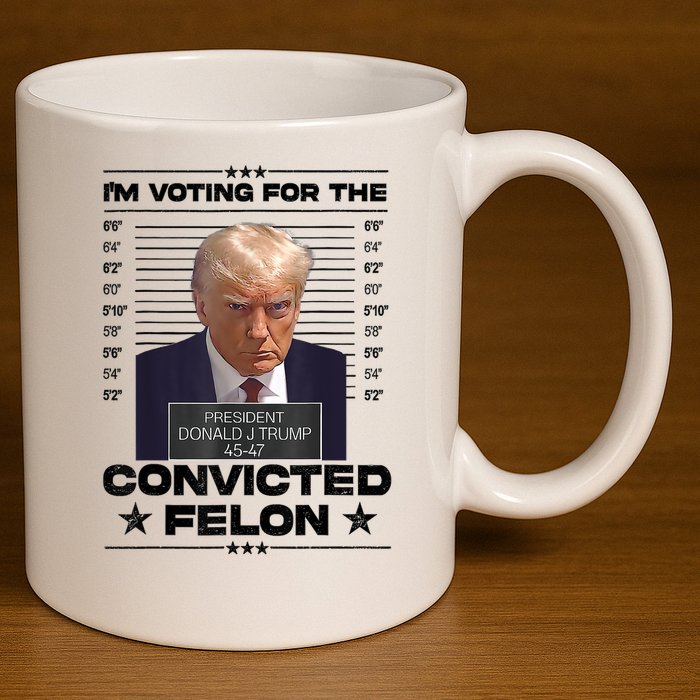 IM Voting Convicted Felon 2024 Trump 11oz C Handle Ceramic Mug