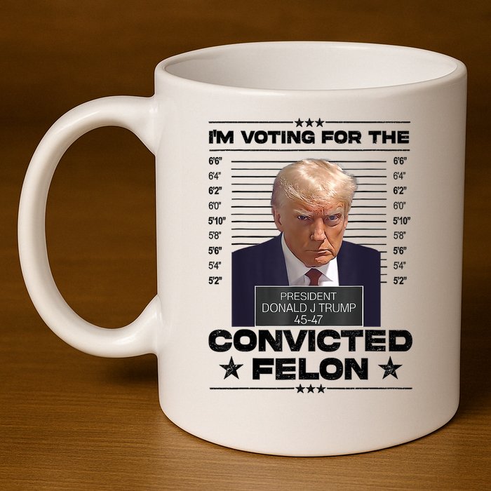 IM Voting Convicted Felon 2024 Trump 11oz C Handle Ceramic Mug