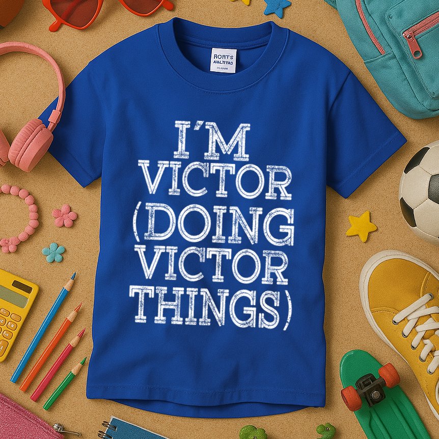 I'm Victor Doing Victor Things Family Reunion First Name Meaningful Gift Kids T-Shirt