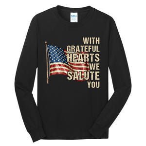 Inspiring Veterans Day Us Flag Military Veteran Quote Tall Long Sleeve T-Shirt