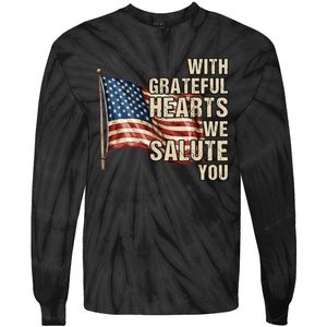 Inspiring Veterans Day Us Flag Military Veteran Quote Tie-Dye Long Sleeve Shirt