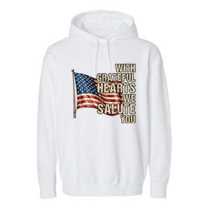 Inspiring Veterans Day Us Flag Military Veteran Quote Garment-Dyed Fleece Hoodie