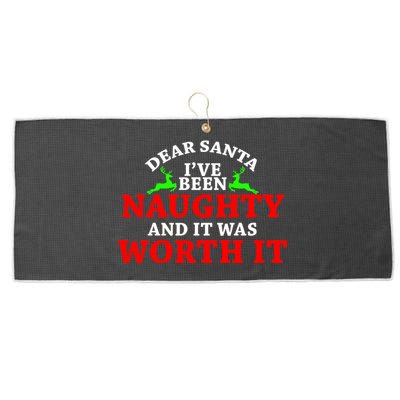 I've Been Naughty And It Worth it Large Microfiber Waffle Golf Towel