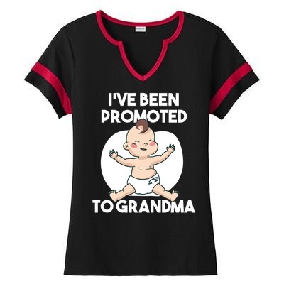 I've Been Promoted To Grandma Ladies Halftime Notch Neck Tee