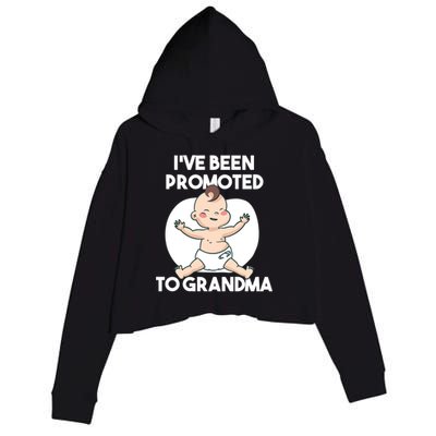 I've Been Promoted To Grandma Crop Fleece Hoodie