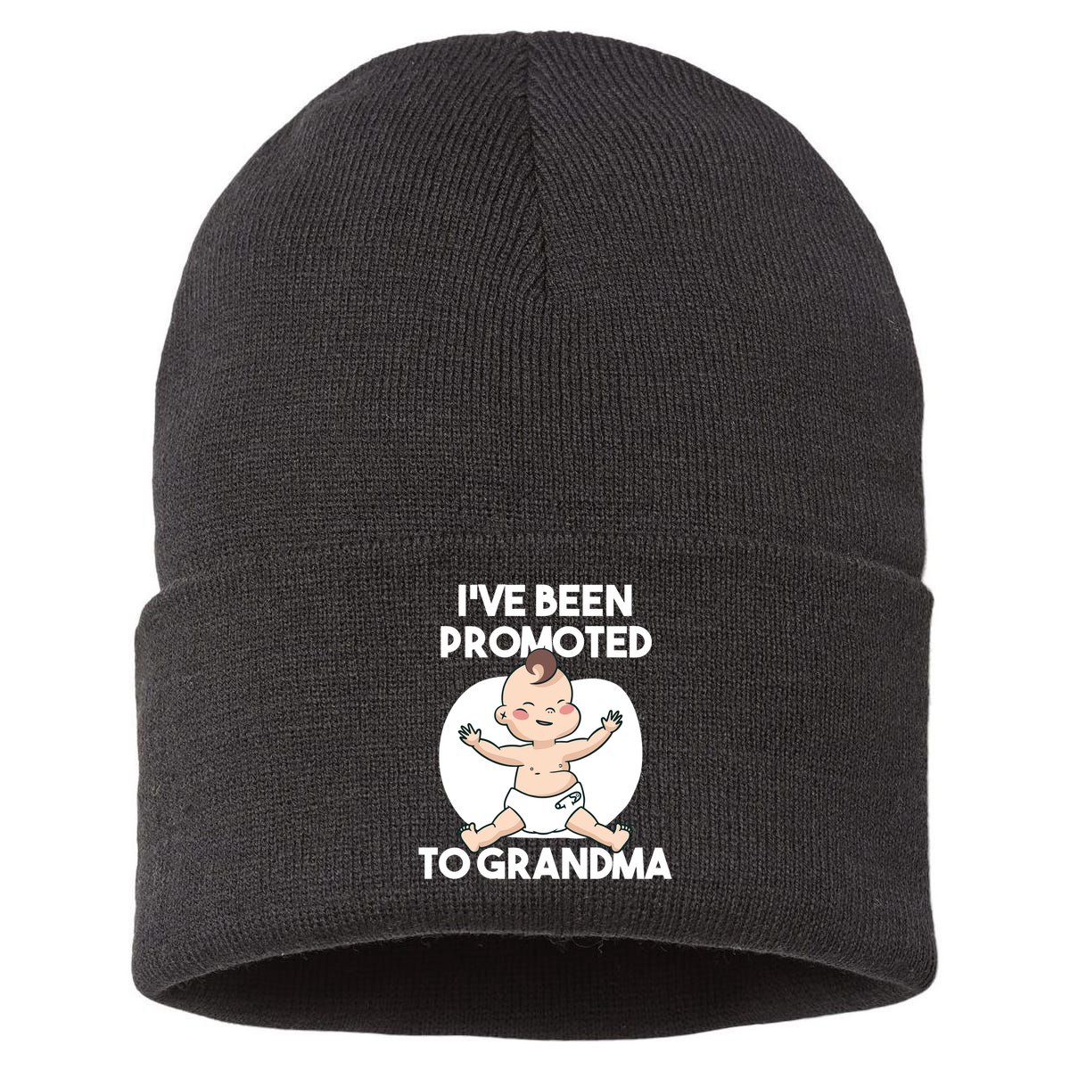 I've Been Promoted To Grandma Sustainable Knit Beanie