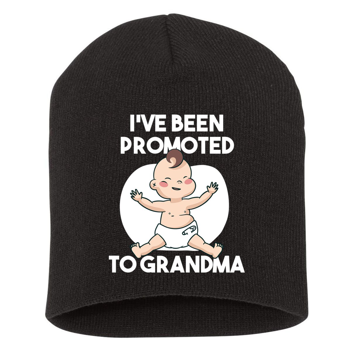 I've Been Promoted To Grandma Short Acrylic Beanie