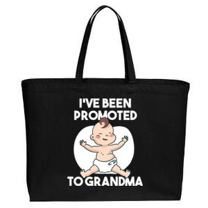 I've Been Promoted To Grandma Cotton Canvas Jumbo Tote